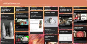 mur virtuel (padlet) de l'atelier Terre