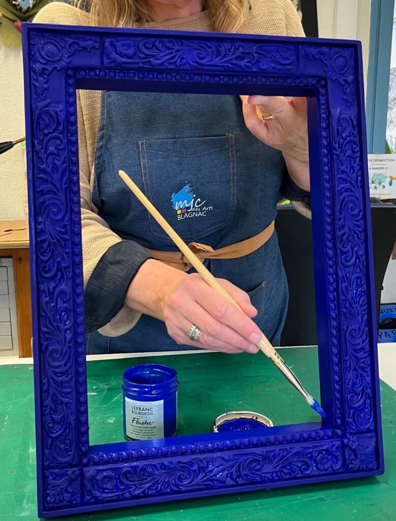 Encadrement cadre bleu cobalt