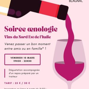 Soirée Oenologie 10 Mars 2023