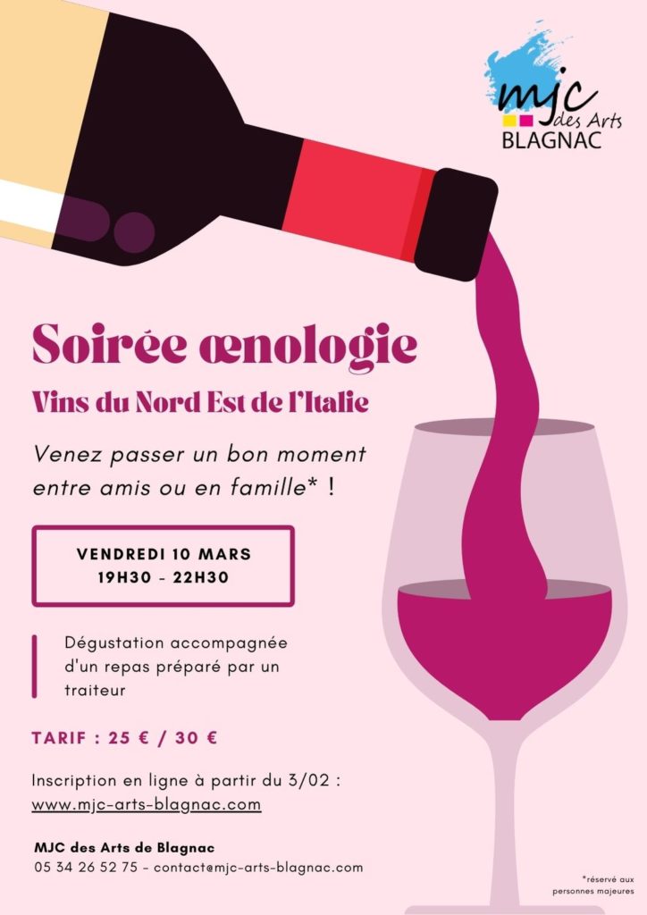 Soirée Oenologie 10 Mars 2023