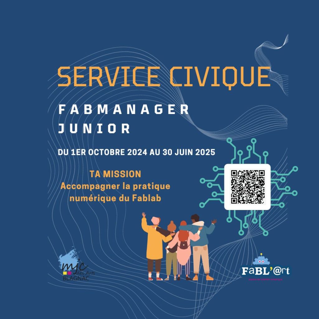 Affiche 2024-25 Offre service civique - MJC des Arts Blagnac