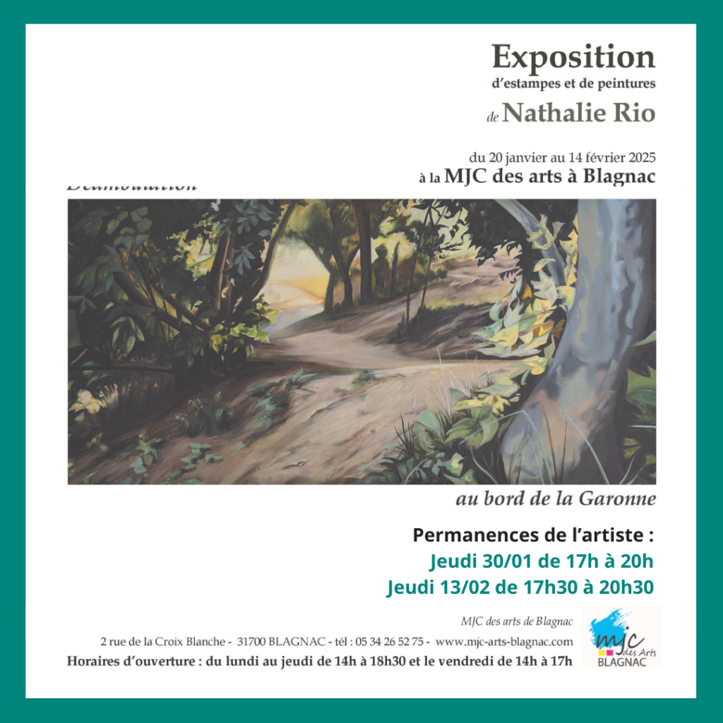 Exposition « Déambulation au bord de la Garonne » de N. Rio