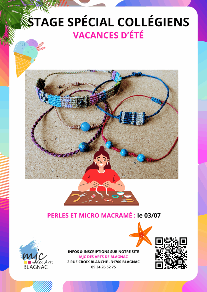 Stage Bracelet en Perles et Micro Macramé