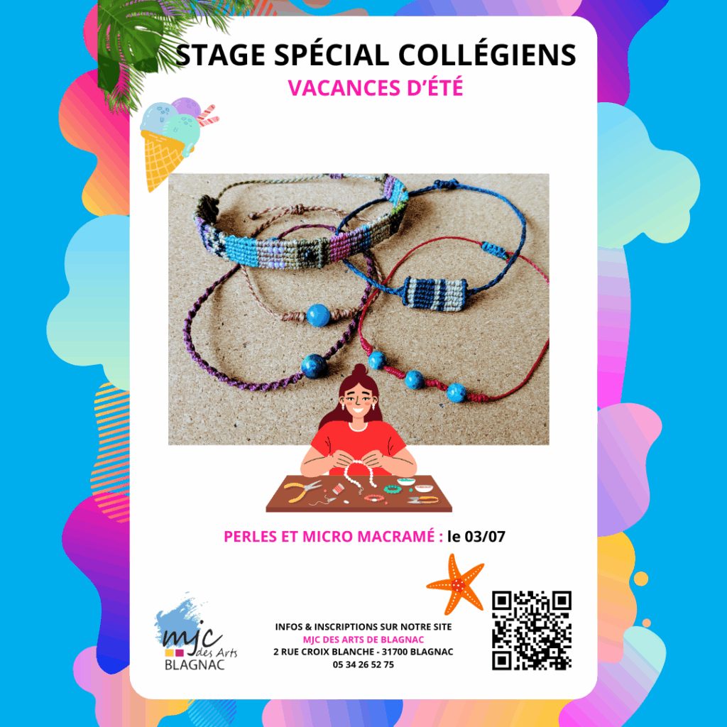 Stage Bracelet en Perles et Micro Macramé