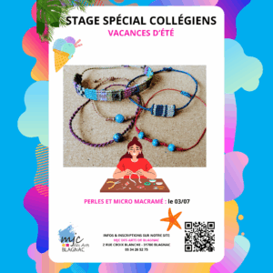 Stage Bracelet en Perles et Micro Macramé