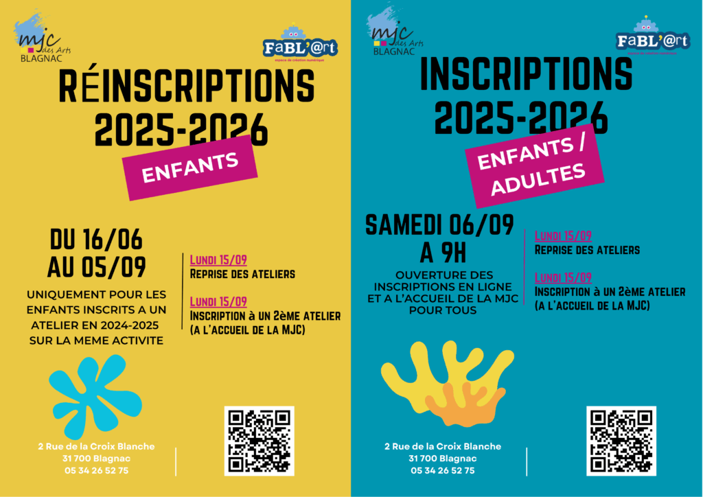 Réinscriptions Enfants et Inscriptions Enfants et Adultes 2025 2026