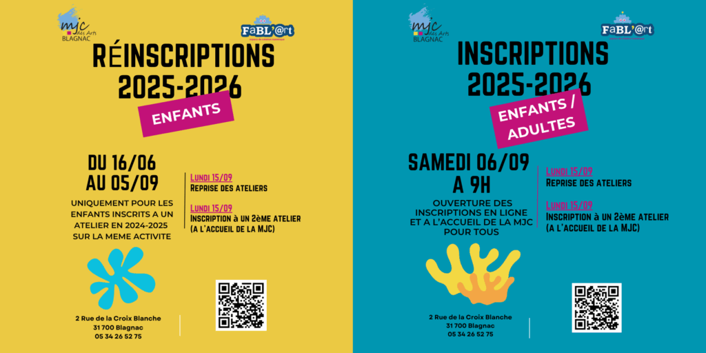 Réinscriptions Enfants et Inscriptions Enfants et Adultes 2025 2026