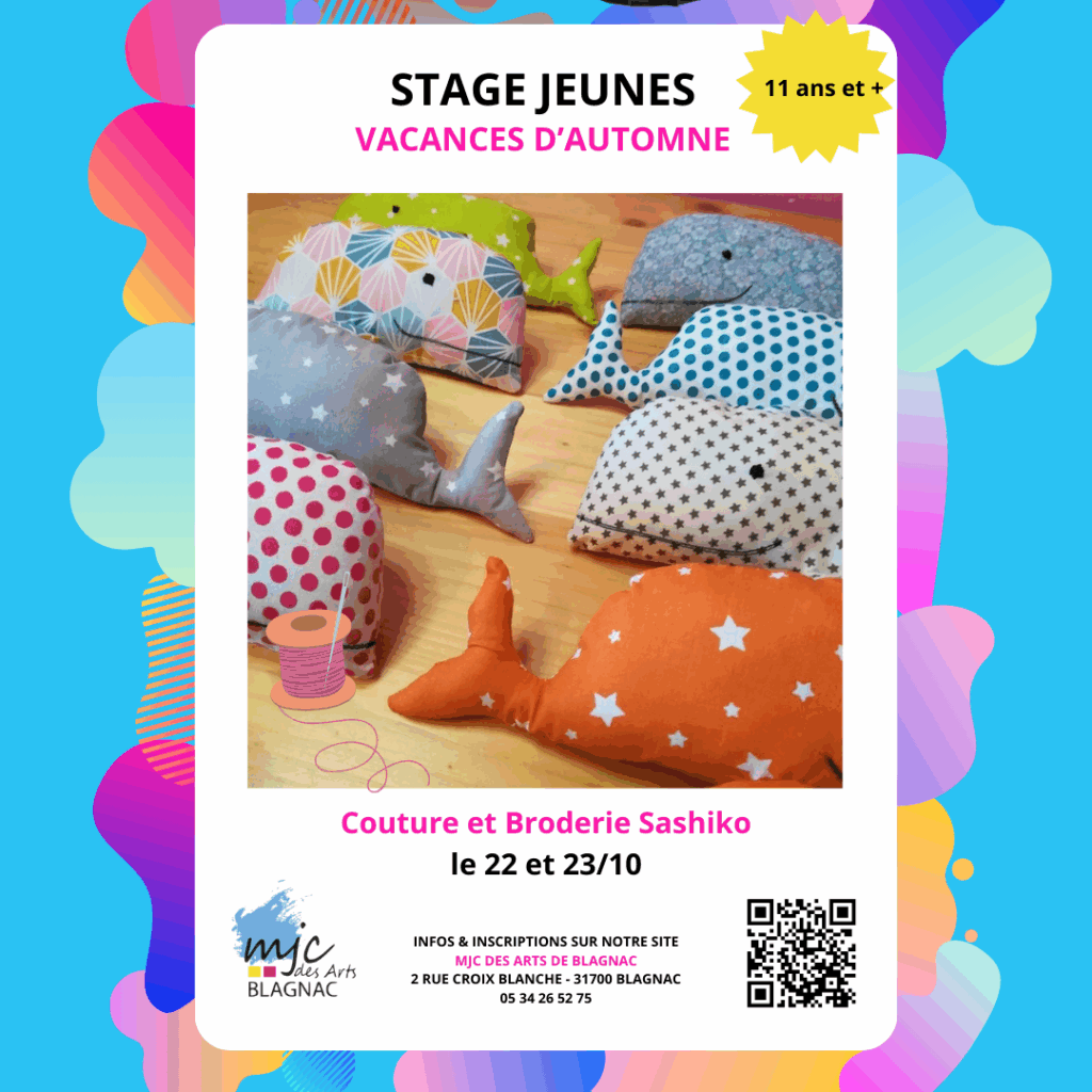 Stage Vacances d'Automne - Couture et Broderie Sashiko