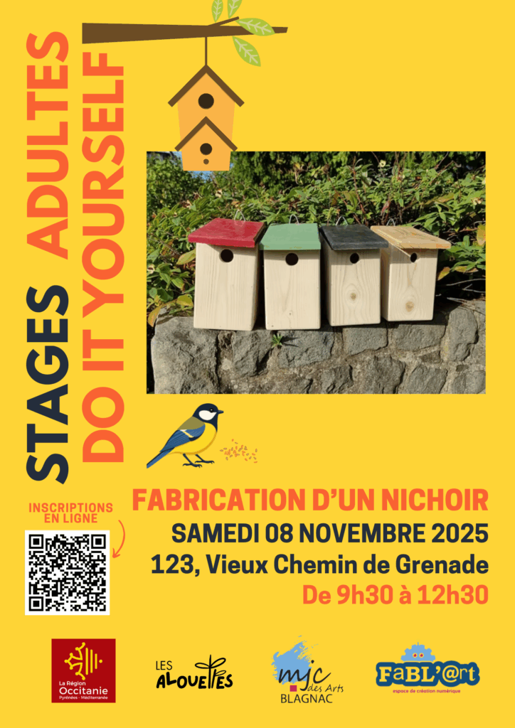 Stage Fablab DIY - Fabrication de Nichoirs