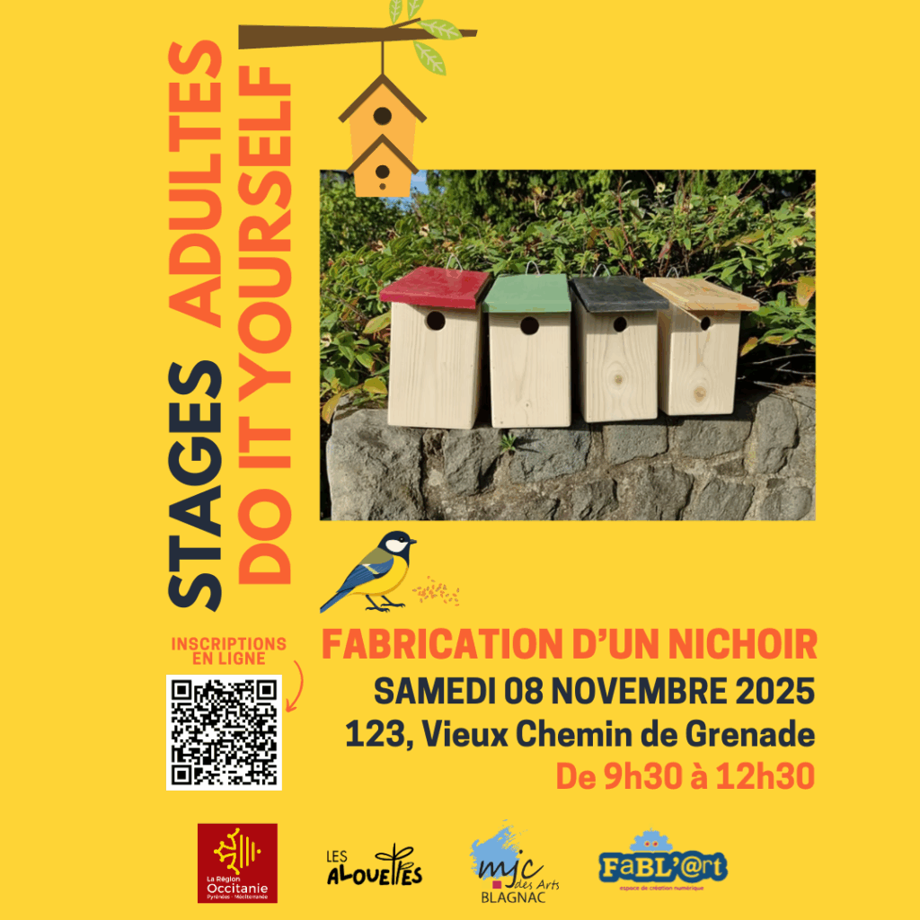 Stage Fablab DIY - Fabrication de Nichoirs