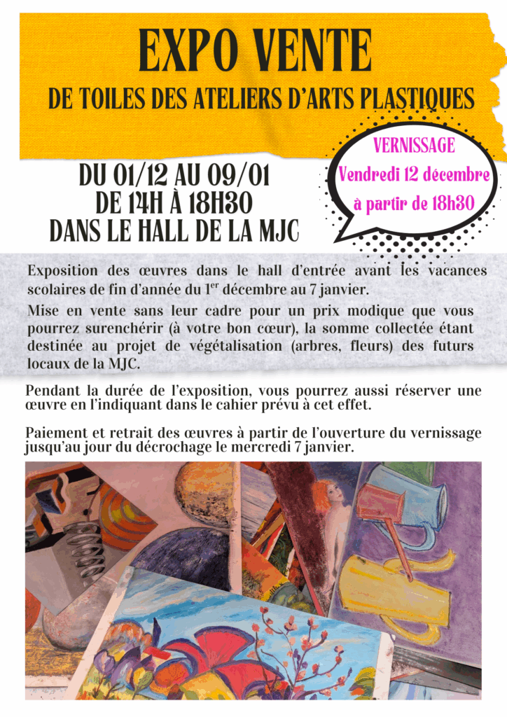 Expo Vente de Toiles des Ateliers Arts Plastiques