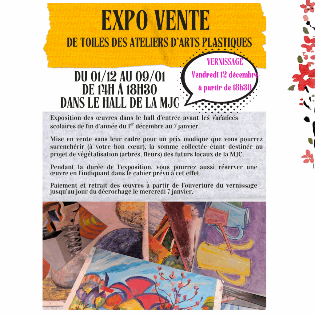 Expo Vente de Toiles des Ateliers Arts Plastiques