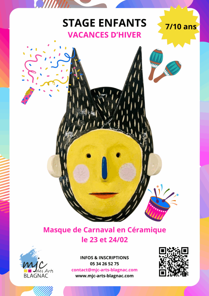 Stage Masque de Carnaval en Céramique