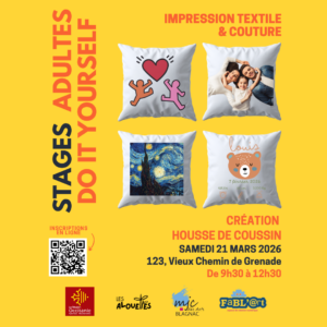 Stage Fablab DIY Création d'une Housse de Coussin Personnalisée