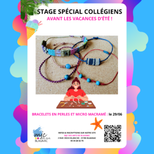 Stage Bracelet en Perles et Micro Macramé