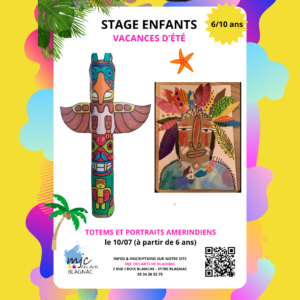 Stage Totems et Portraits Amérindiens (6-10 ans)