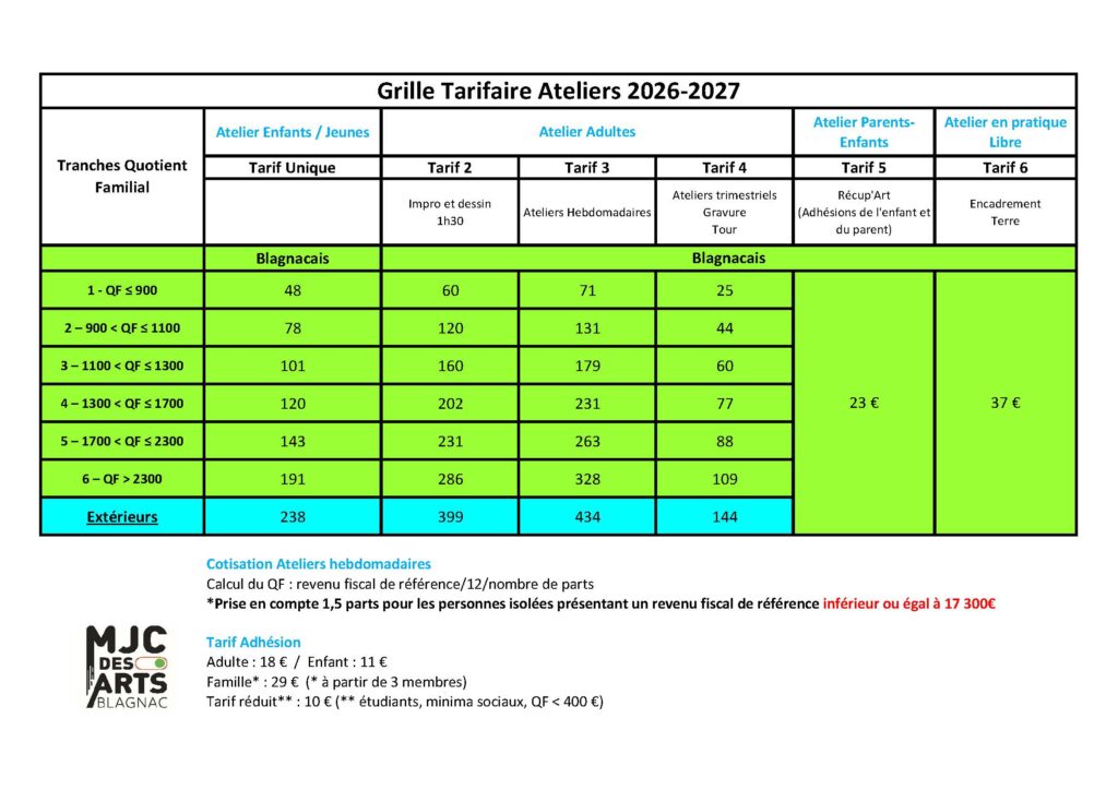 Grille Tarifaire Ateliers 2026-2027 V2.2