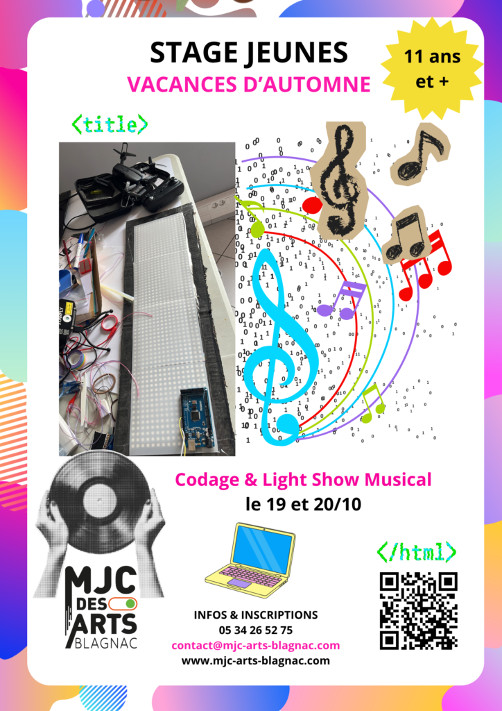 Stage Vacances d'Automne - Codage et Light Show Musical