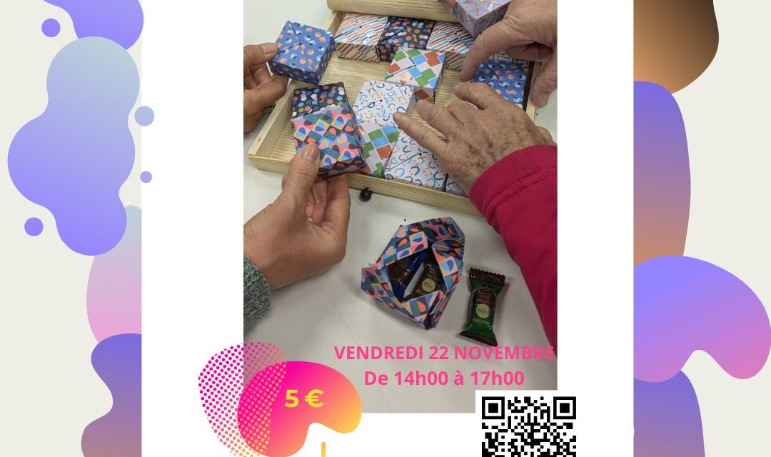 Stage origami calendrier de l'Avent instagram