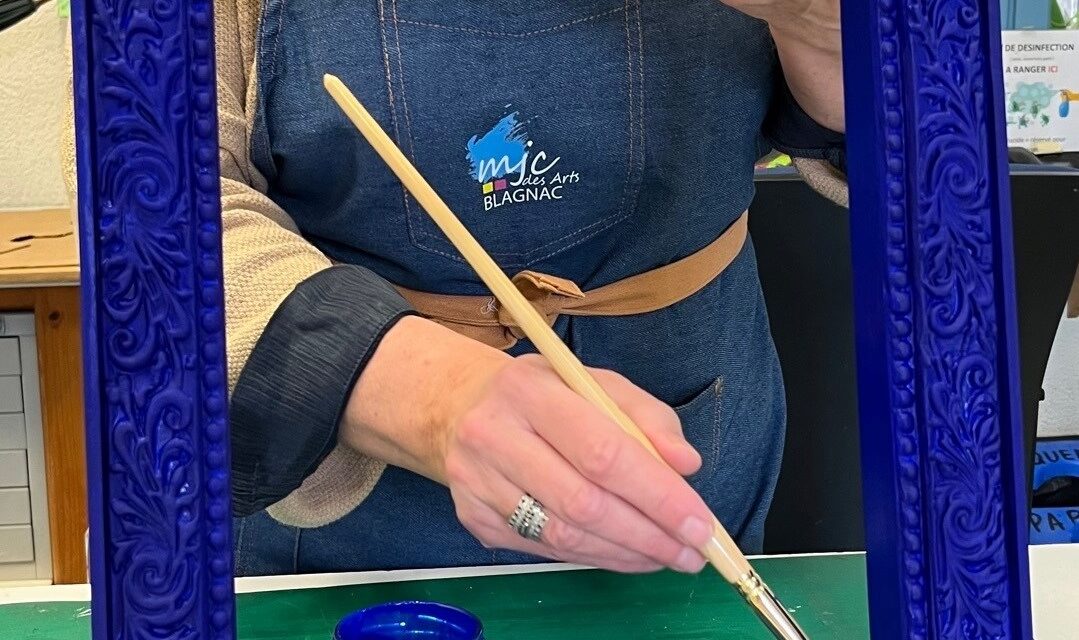 Encadrement cadre bleu cobalt